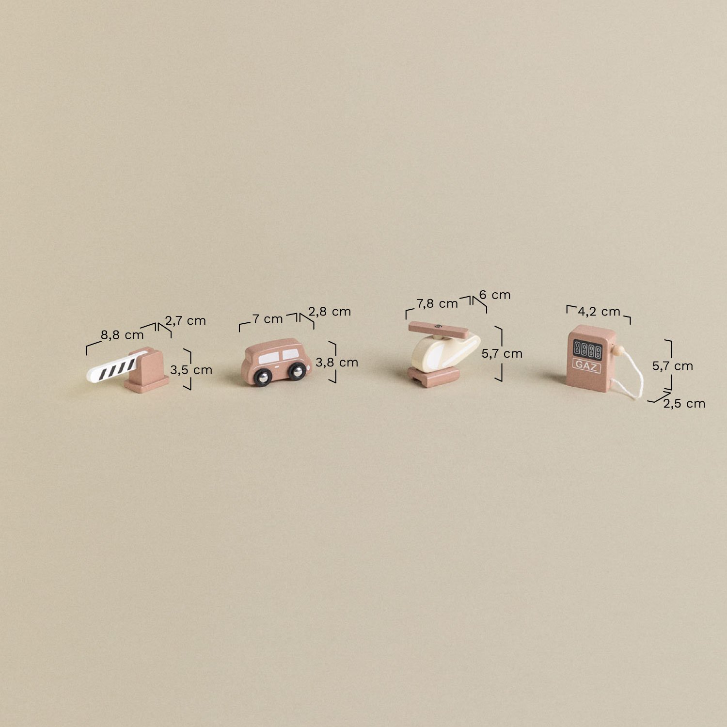 3-stöckiger Holz-Parkplatz Nelvis Kids, MAßE