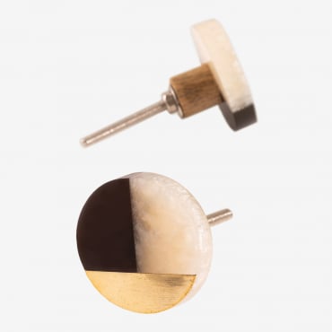 Satz Mit 2 Aryc-griffen Schwarz - Beige Leinen - Sklum