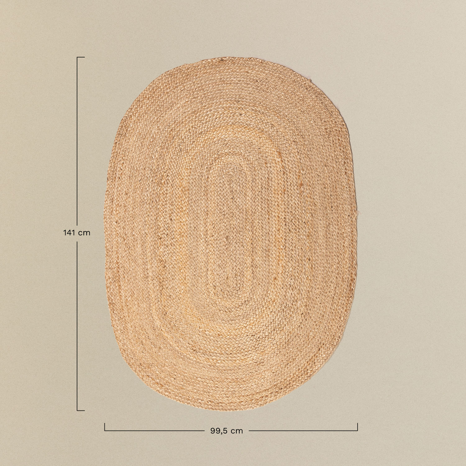 SKLUM Tempo aus Ovaler cm) - (141x99,5 Naturjute Teppich