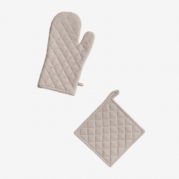 Set Mit Ofenhandschuh Und Geschirrtuch Nedeliya Sandgrau - Sklum
