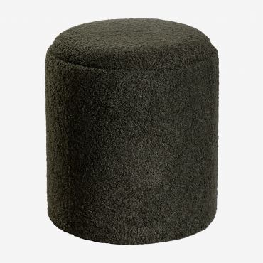 Pouf Mit Tablett Und Aufbewahrung In Chenille Ø40 Cm Berkeleni Ø40 Cm & Chenille Grün Salbei - Sklum