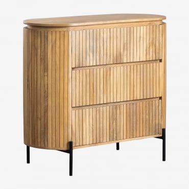 Kommode 100x45 Cm Aus Mangoholz Analis Braun Natur - Sklum