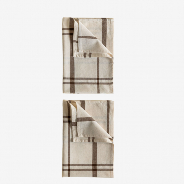 Set Mit 2 Küchentüchern Aus Ducase-baumwolle Beige Creme - Sklum