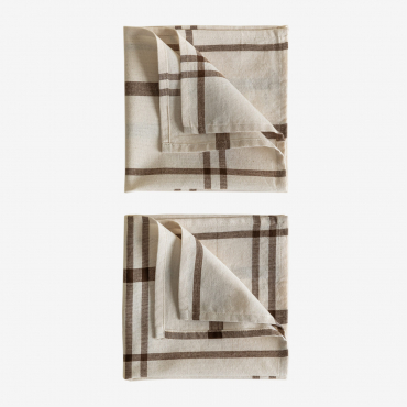 2er Set Baumwollservietten Ducase Beige Creme - Sklum