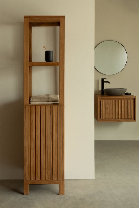 Regal 40x180 cm aus Teakholz Melvil