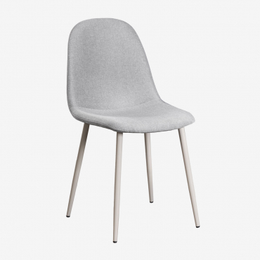 Packung Mit 4 Glamm Deluxe Esszimmerstühlen Helles Grau Taupe & Leinen Grau Beton - Sklum