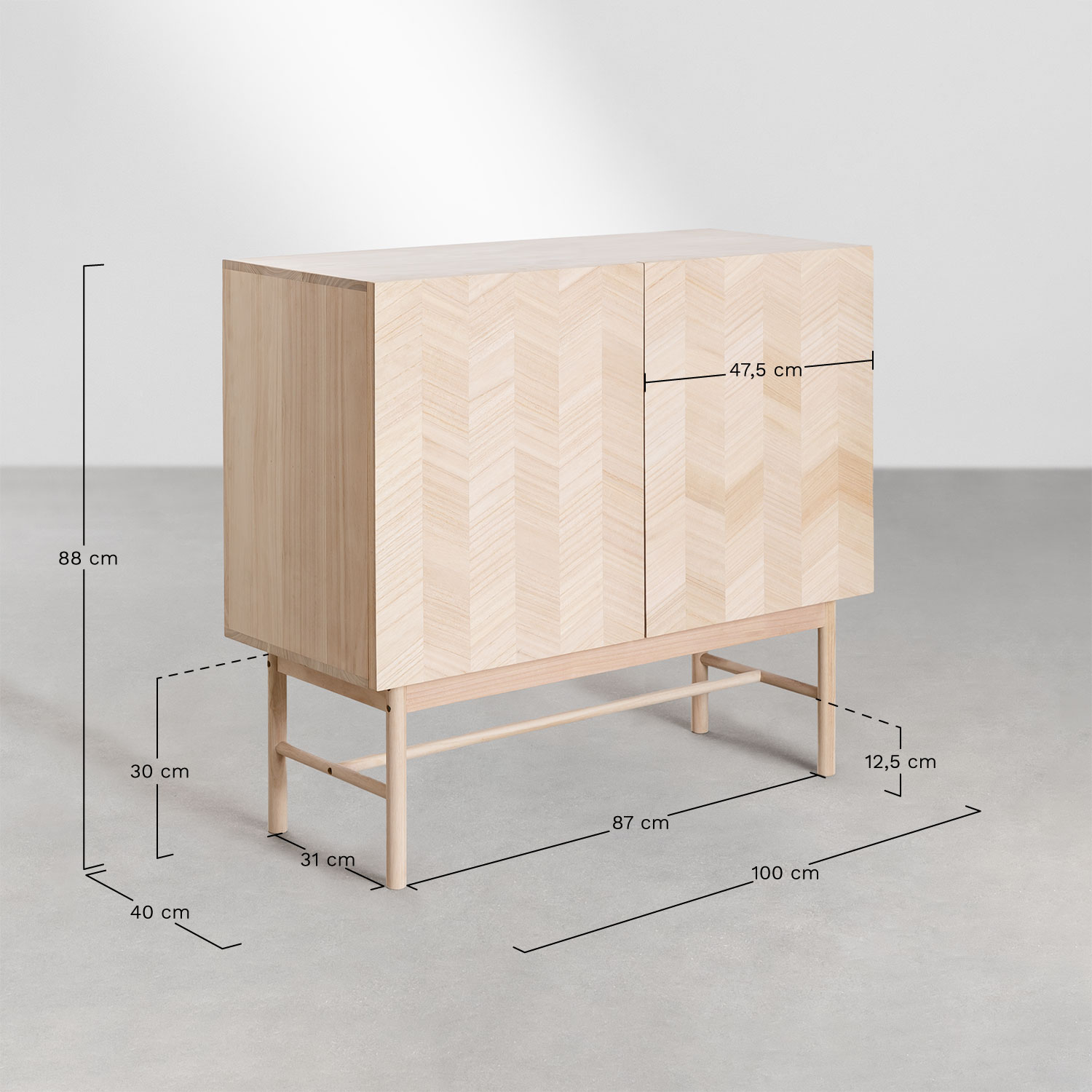 Garrik Holz-Sideboard, MAßE