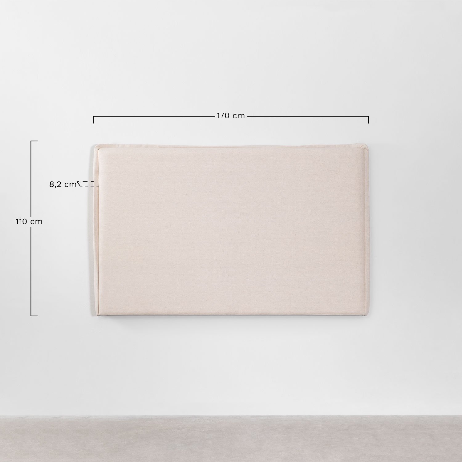 Kopfteil für 160 cm Bett aus Leinen Beniel, MAßE