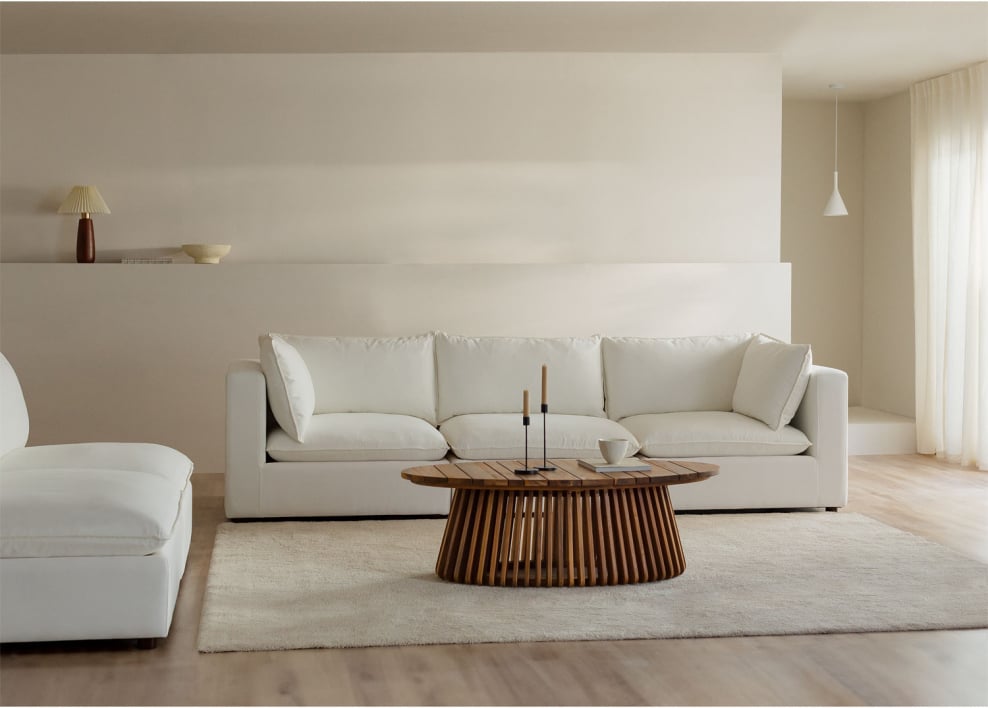 3-teiliges modulares Sofa im Estefan-Stil mit Armlehnen