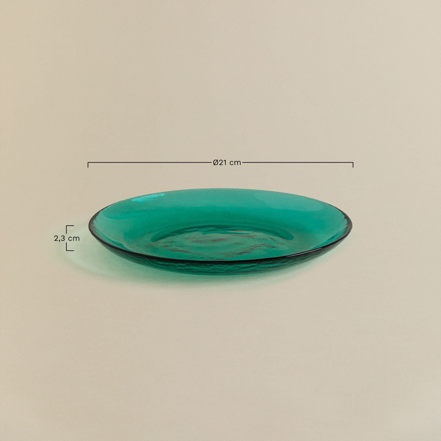 4er Set Desserttellern aus Glas Yelena , MA&szlig;E