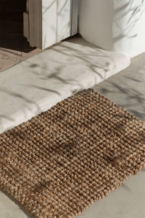 Rechteckige Fußmatte 45x60 cm aus Jute natur Bartagli - Natürlich