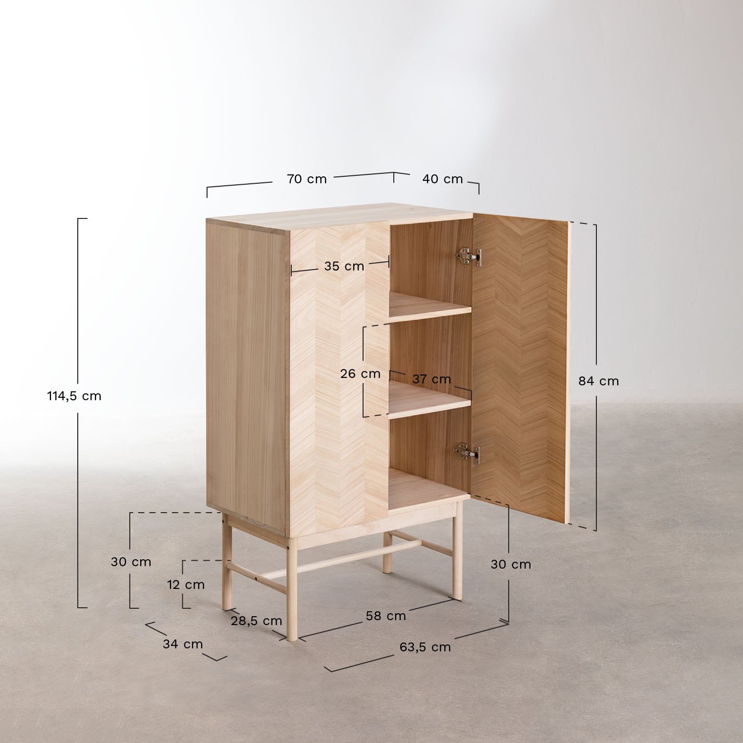 Holzschrank Garrik , MAßE