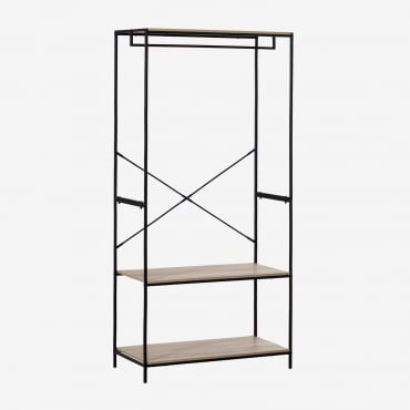 Garderobe Aus Holz Und Metall Baxter Schwarz-natürlich - Sklum