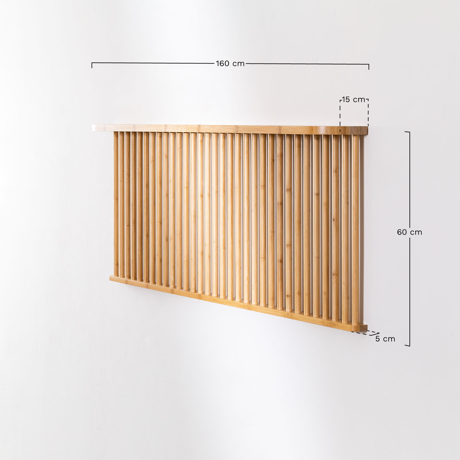 Kopfteil für 150 cm Bett aus Bambus Connery, MAßE