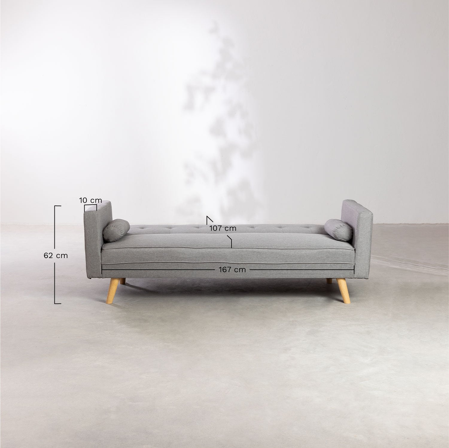 3-Sitzer-Liegesofa aus Leinen Davir, MA&szlig;E