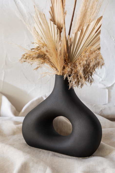Keramikvase Sabel - Mattschwarz