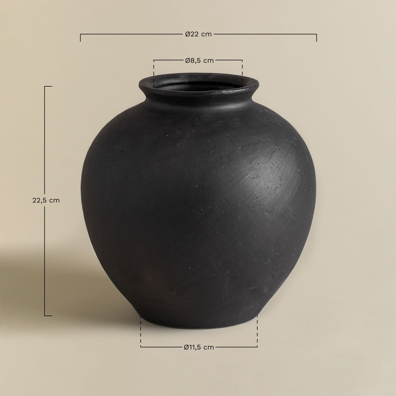 Kirsten Keramikvase, MAßE