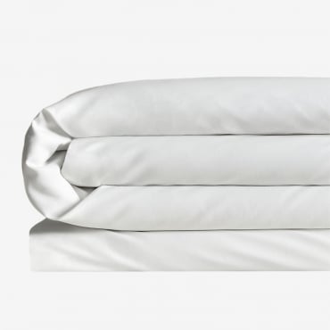 Sampras Satin-bettbezug Mit Fadendichte 300 Weiss & Bett 135/140cm (220 X 220 Cm) - Sklum