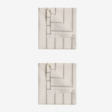 Set Mit 2 Yersek-servietten Aus Leinen Und Baumwolle Eierschale - Sklum