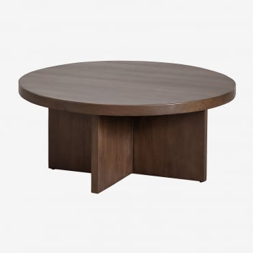 Couchtisch Aus Mindiholz (ø80 Cm) Leidam Braun Dark - Sklum