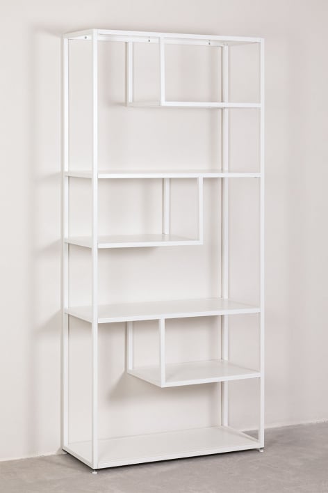 Thura Bücherregal 85x190 cm aus Stahl - Gardenia Weiß