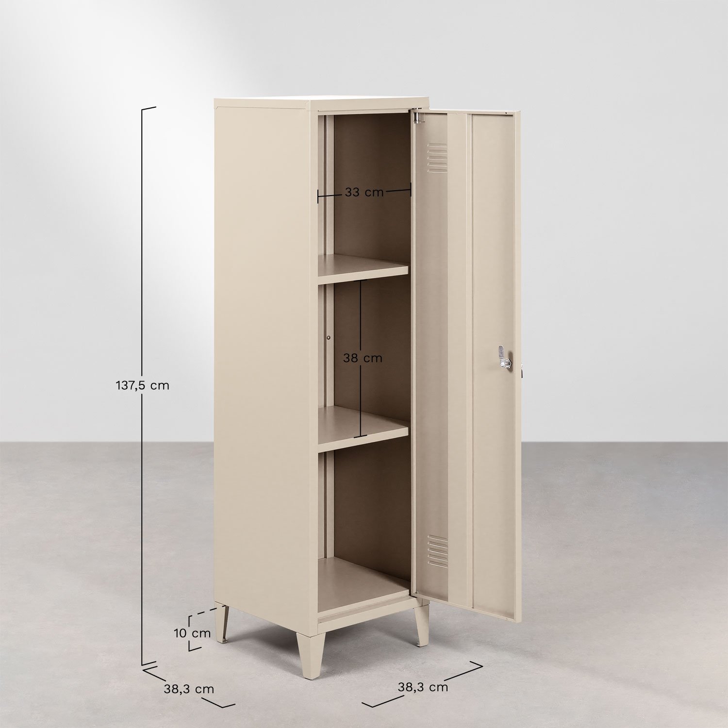 Pohpli Schließfachschrank aus Stahl, MAßE