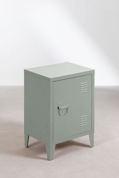 Beistelltisch mit Stahlschrank Pohpli - Grün Caqui