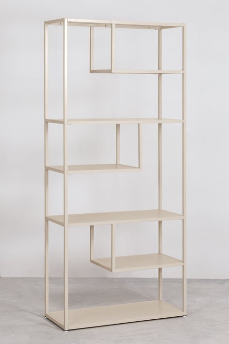 Thura Bücherregal 85x190 cm aus Stahl - Beige Tapioca