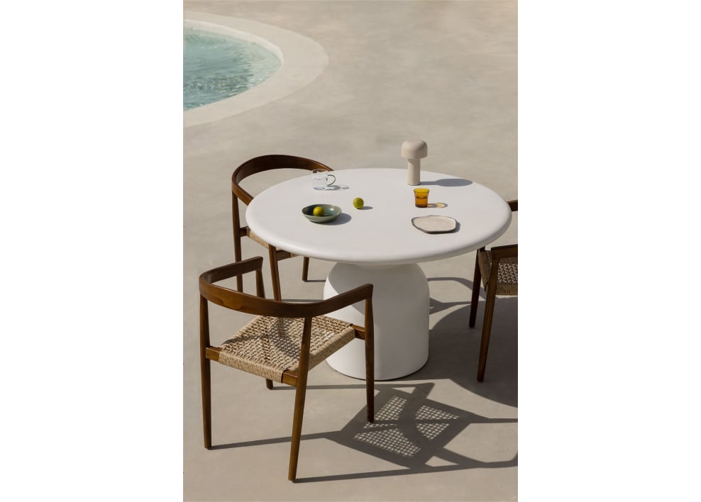 Runder Gartentisch Ø120 cm aus Zement Verenis
