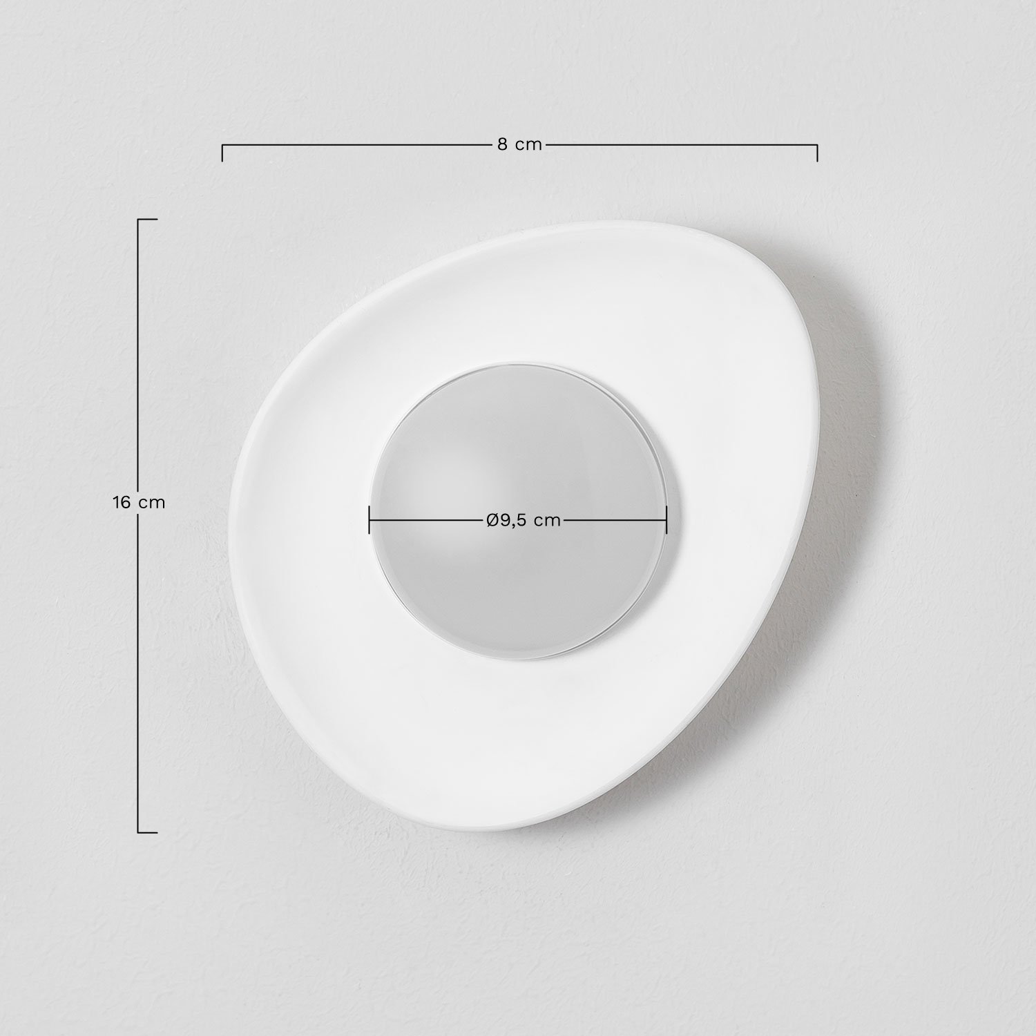 Set mit 3 Givert Plaster LED-Wandleuchten, MAßE