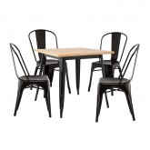 Set mit 4 Stühle & Tisch LIX Holz (80x80), Miniaturansicht 1