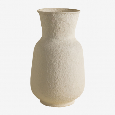 Handgefertigte Dekorative Vase Aus Pappmaché-sousel Weiss - Sklum