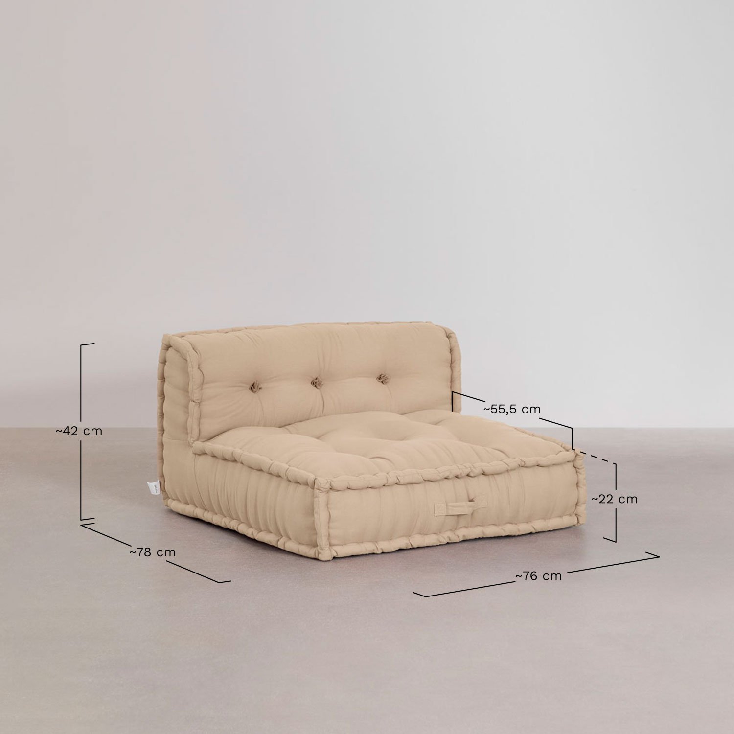 Modulares Sofa-Mittelstück aus Dhel-Baumwolle, MAßE