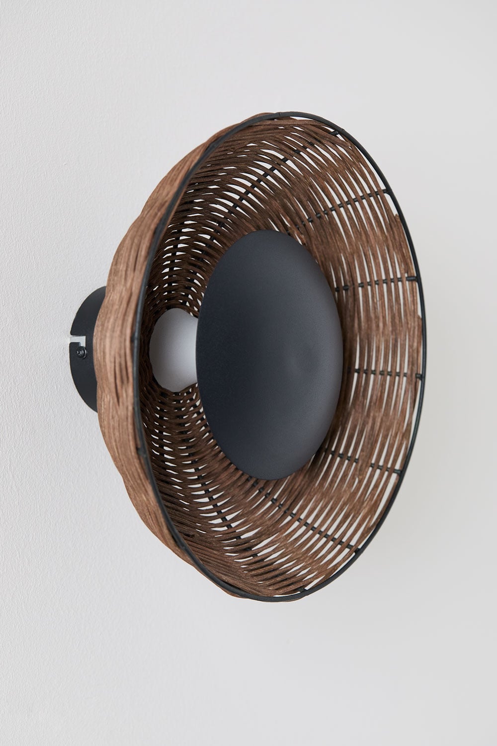 SKLUM Yereh Wandleuchte – Grün-beige, Doppelschirm Aus Baumwolle & Rattan, Für Innenräume