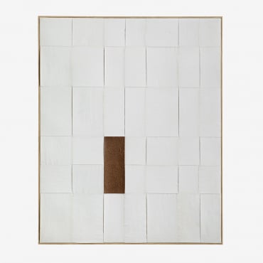 Siralo Handgemaltes Relief-dekorationsgemälde (80x100 Cm) Grau-weiß - Sklum