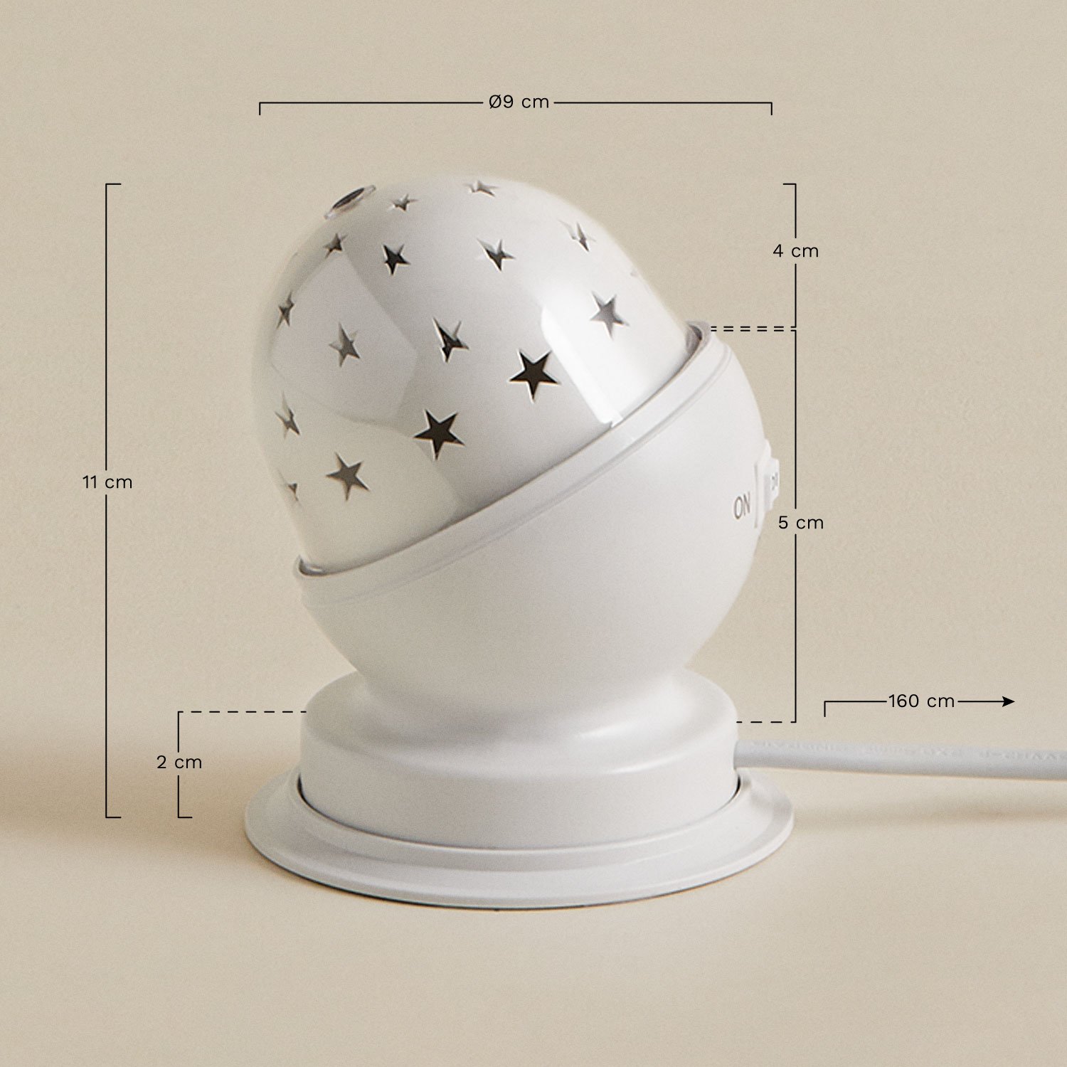 Russell Kids LED-Sternenprojektor-Tischlampe, MAßE