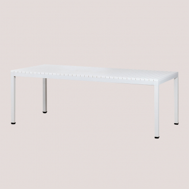 Rechteckiger Gartentisch 210x100 Cm Aus Aluminium Marti Gardenia Weiß - Sklum