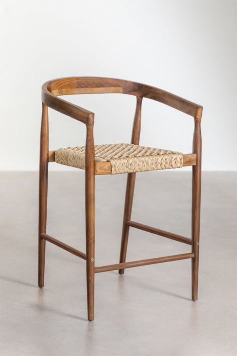 4er-Pack Barhocker 65 cm aus Teakholz Visby