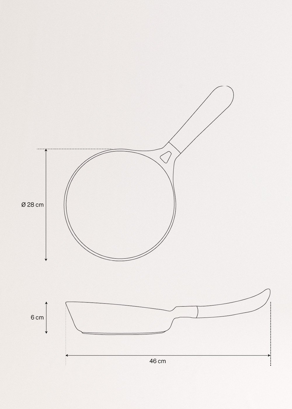 CREATE - PAN STUDIO - Bratpfanne aus Aluminiumguss und Bakelitgriff , MA&szlig;E
