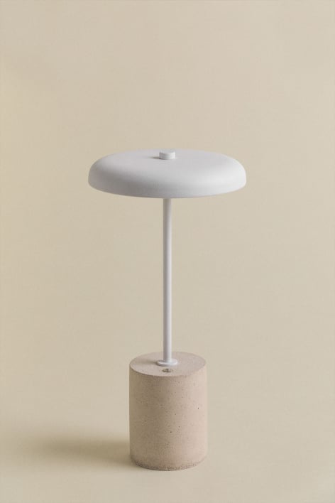 Kabellose LED-Tischlampe aus Metall und Beton Tamila