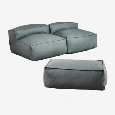 Modulares 2-teiliges Sofa Und Gartenhocker Dojans Grün Éter - Sklum