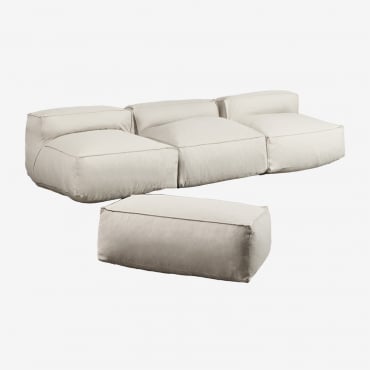 Dojans 3-teiliges Modulares Sofa Und Gartenhocker Beige Semoline - Sklum