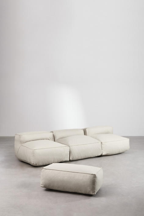 Dojans 3-teiliges modulares Sofa und Pouf - Beige Semoline