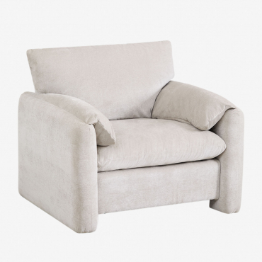Gepolsterter Sessel Serra Chenille Stofffarbe Helles Grau - Sklum