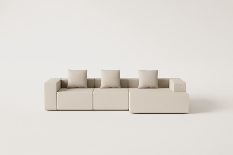 3-teiliges modulares Chaiselongue-Sofa rechts (↔︎335 cm) Bruna