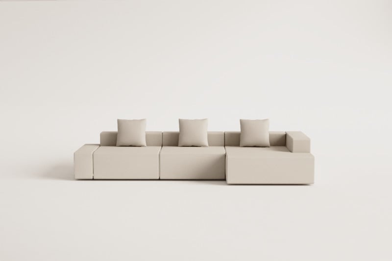 3-teiliges modulares Chaiselongue-Sofa für die rechte Ecke (↔︎375 cm) Bruna