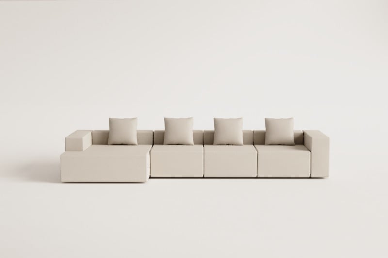 Modulares Sofa mit linker Chaiselongue, 4-teilig (↔︎420 cm) mit hoher Armlehne Bruna