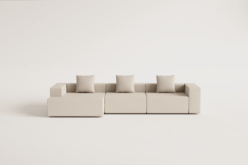 Modulares Sofa mit linker Chaiselongue, 3-teilig (↔︎375 cm) mit hoher Armlehne Bruna