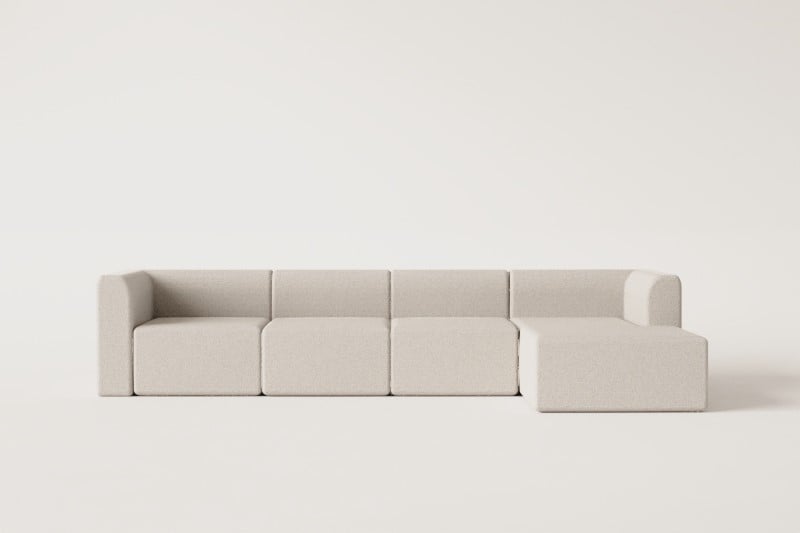 4-teiliges modulares Chaiselongue-Sofa Fogler rechts