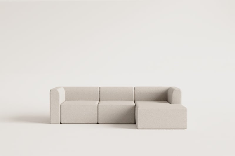 3-teiliges modulares Chaiselongue-Sofa Fogler rechts